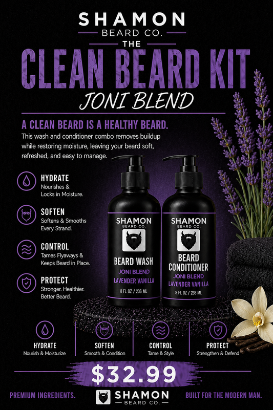 The Clean Beard Kit - Joni Blend - Lavender Vanilla